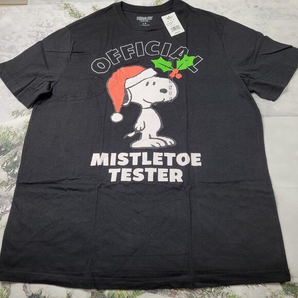 NWT Snoopy Official Mistletoe Tester T-shirt size Large Tall - Picture 1 of 5
